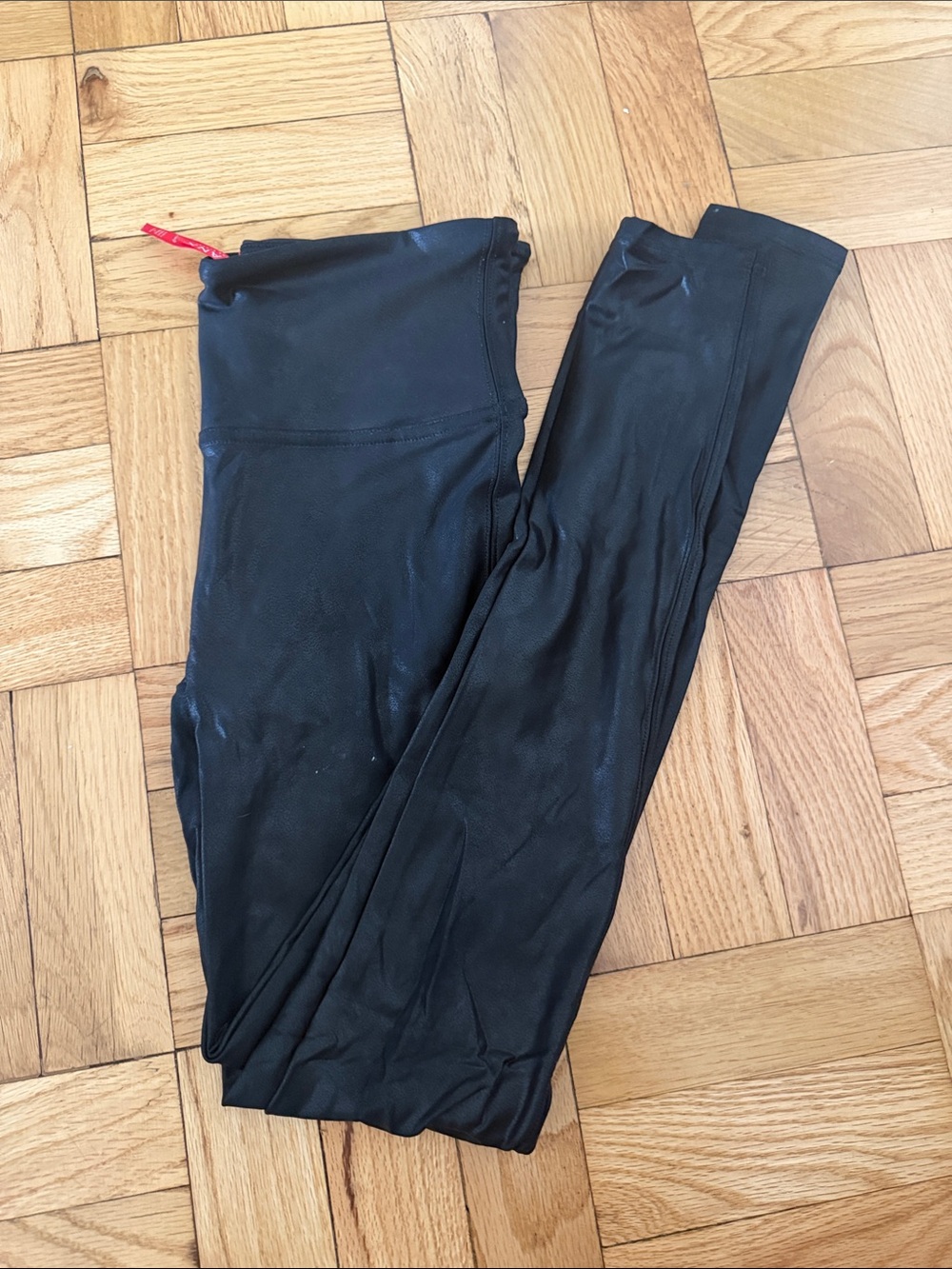 SPANX Black Faux Leather High-Waist Leggings